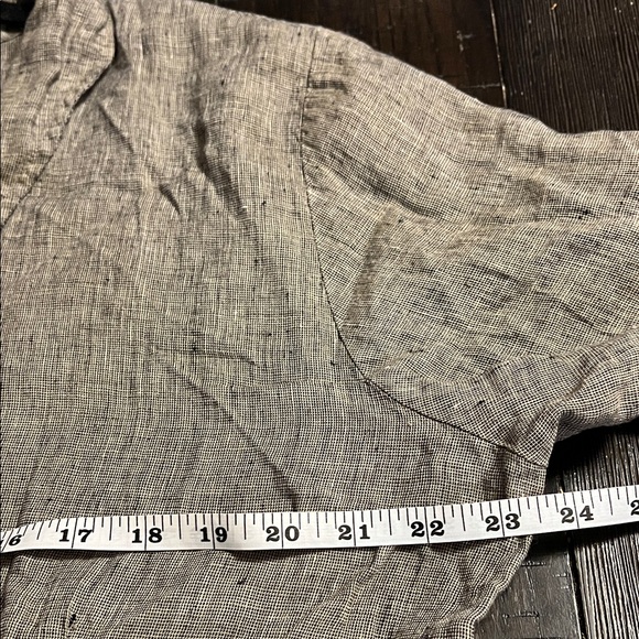 Flax Linen Buttondown 3/4 Sleeve Shirt Size Medium EUC Lagenlook Boho Minimalist - Picture 4 of 8